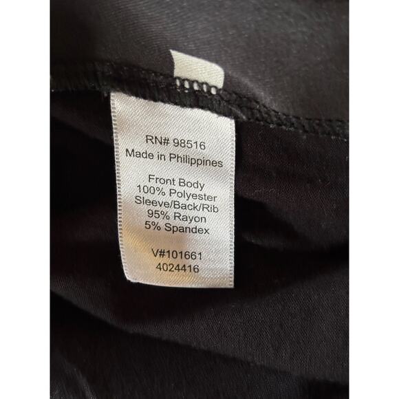 Coldwater Creek Womens Blouse Size 1X 18 Black Cream Mixed Fabric Squares - Picture 7 of 7